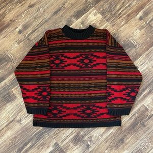 Vintage 1980s Womens Colorful Pattern Adele Sweater